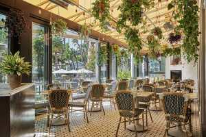 fig restaurant atrium at the Fairmont Miramar Hotel in Santa Monica