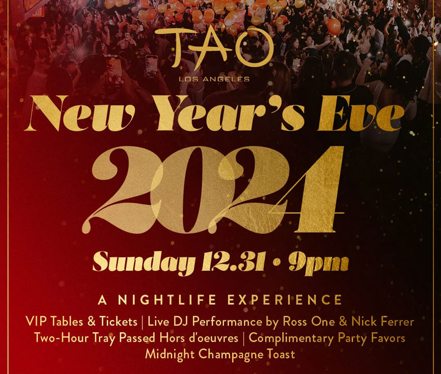 tao los angeles nye 2024 new years eve los angeles events